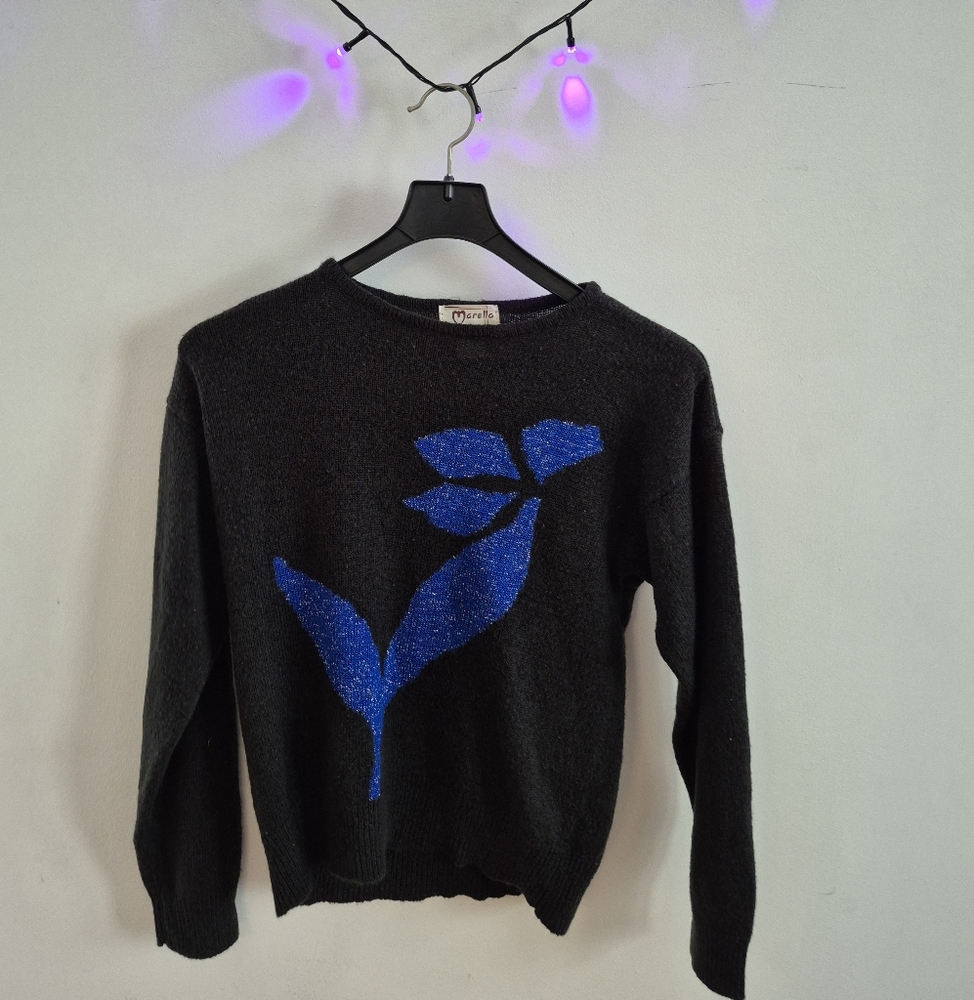 Marella vintage sweater; brown/blue